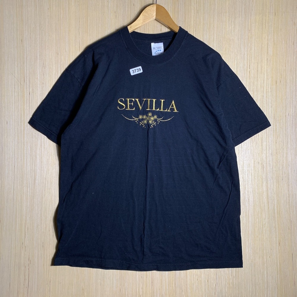 Vintage Savilla Shirt Extra Large Black Short Sleeve Men's Embroidered 90's